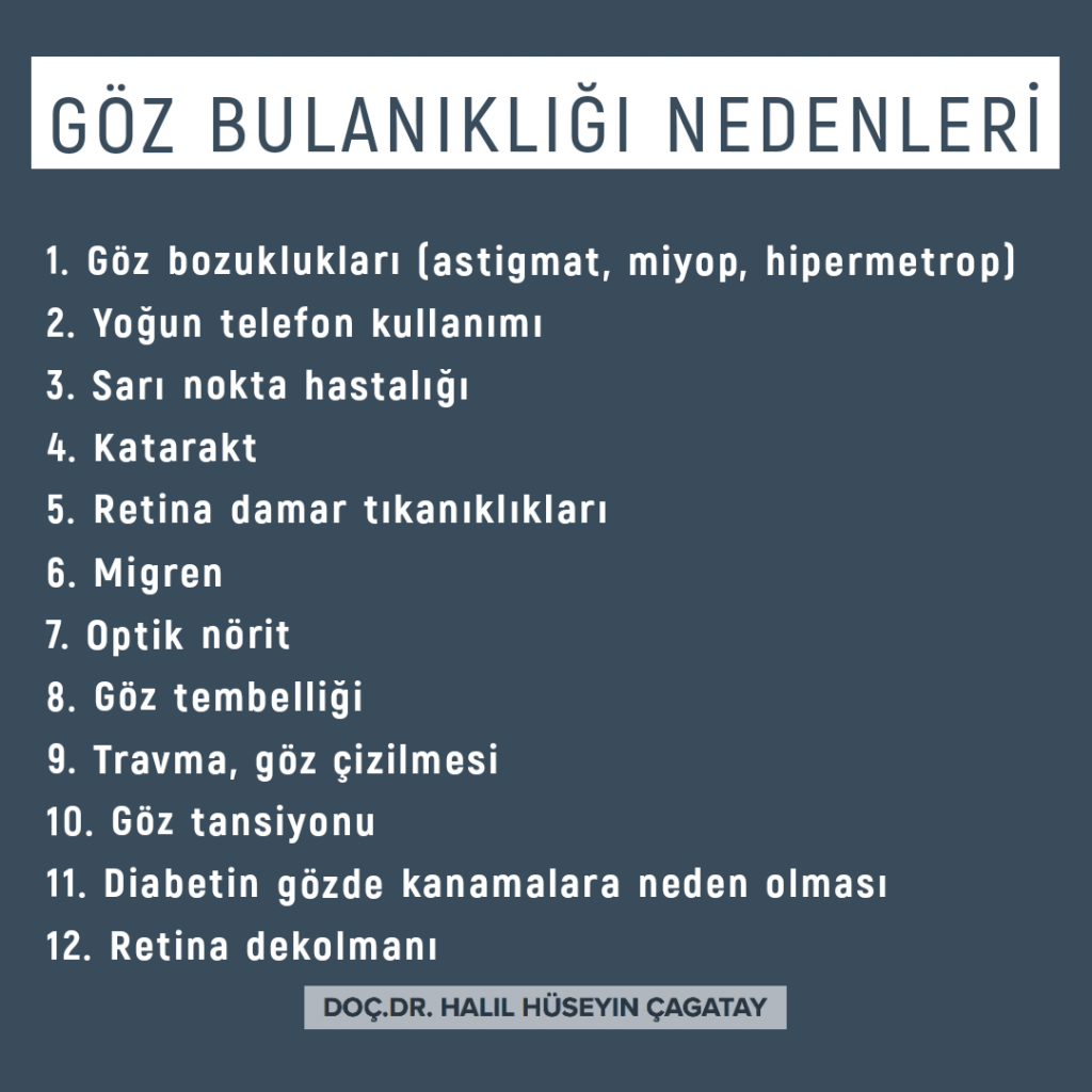 Göz Bulanıklığı Nedenleri